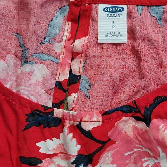 Old Navy Red Floral Sun Dress - Picture 2 of 7
